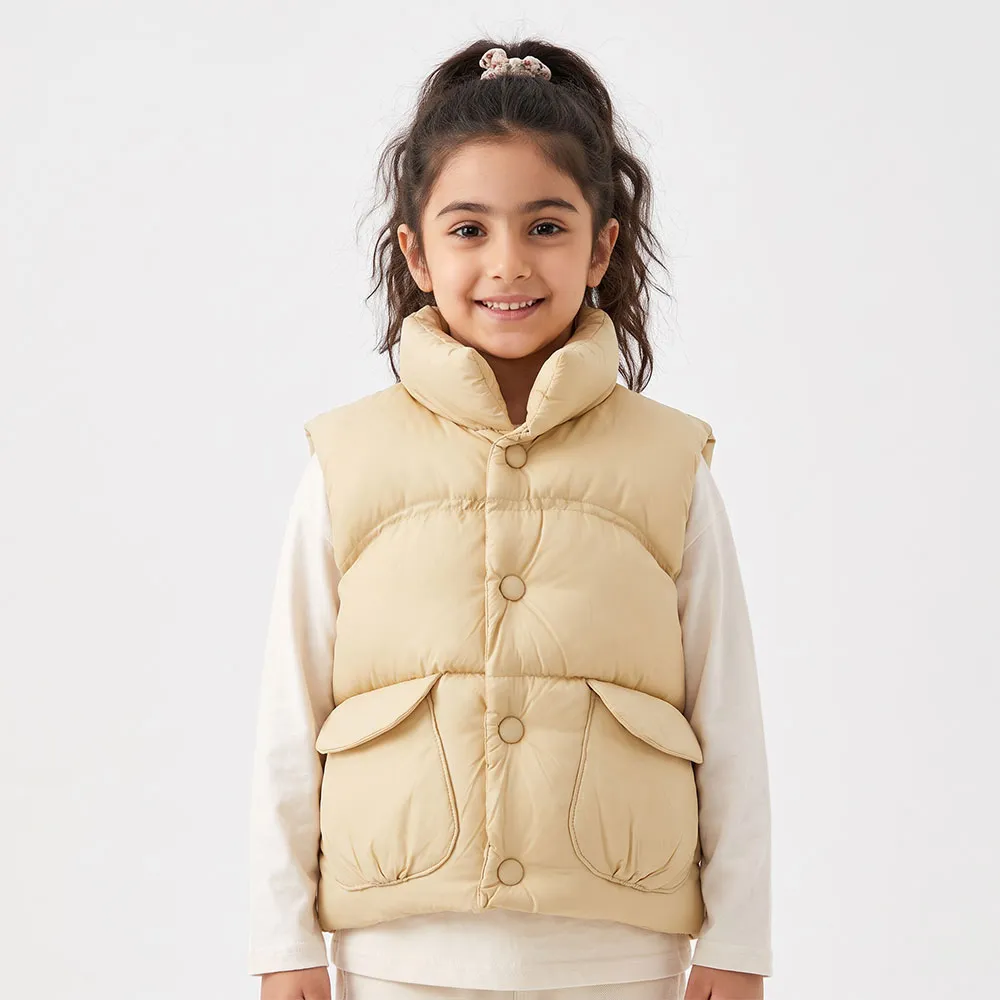 پافر دخترانه پفکی کرم ساده شمعی باکسی پاییزه و زمستانه