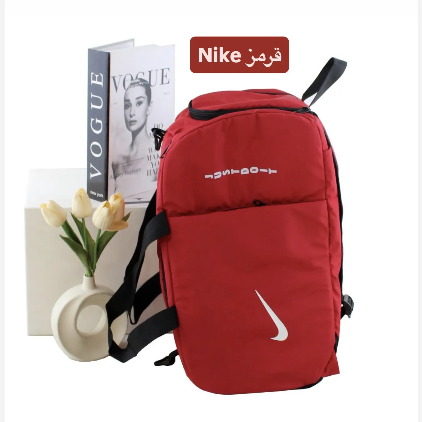 ساک ورزشی و اسپرت پارچهای با بند بلند و جیب بیرونی ابعاد 45x30x20 سانتیمتر